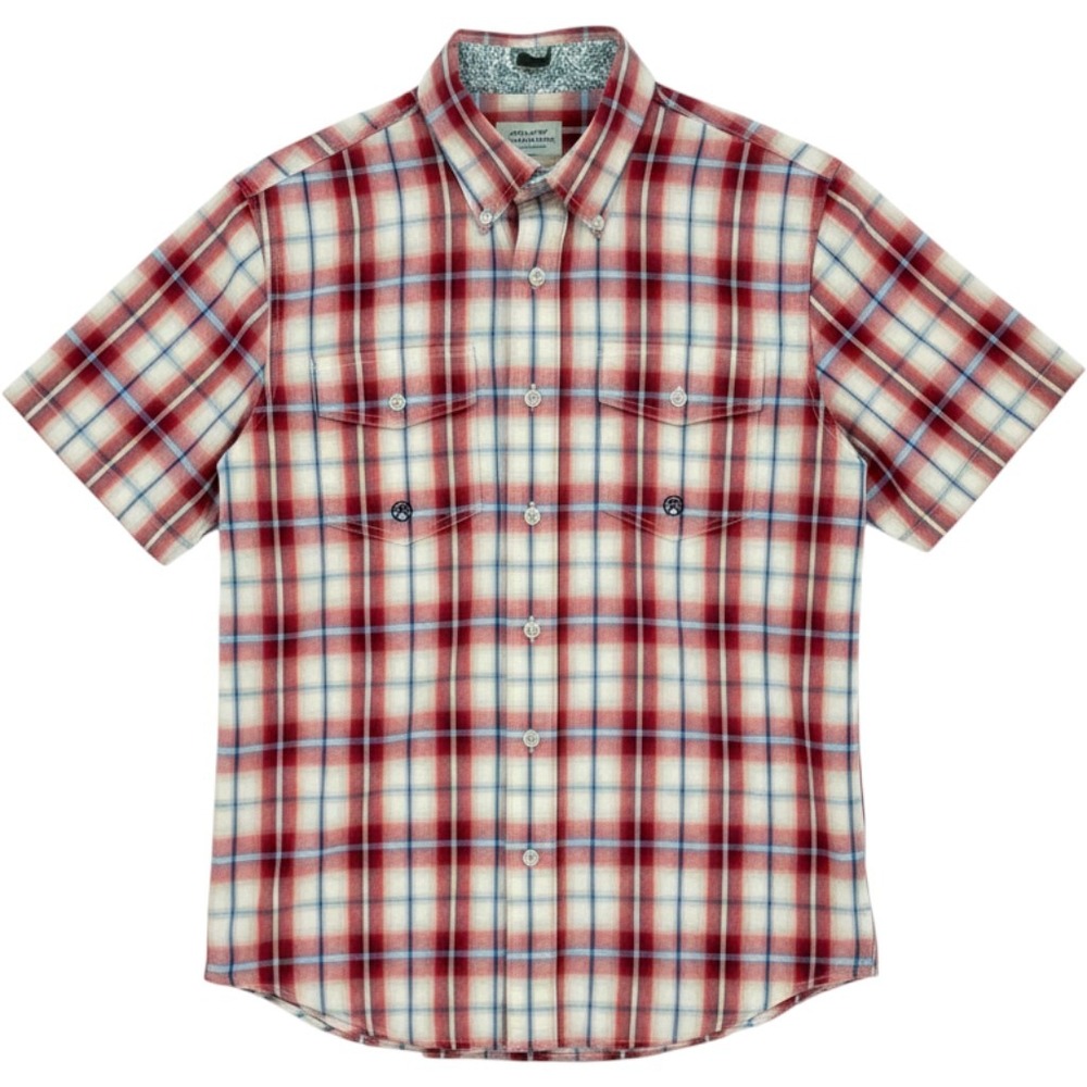 Roper Wear The West Plaid Short Sleeve‎ Western Shirt Youth XL 16-18 Cowboy Red